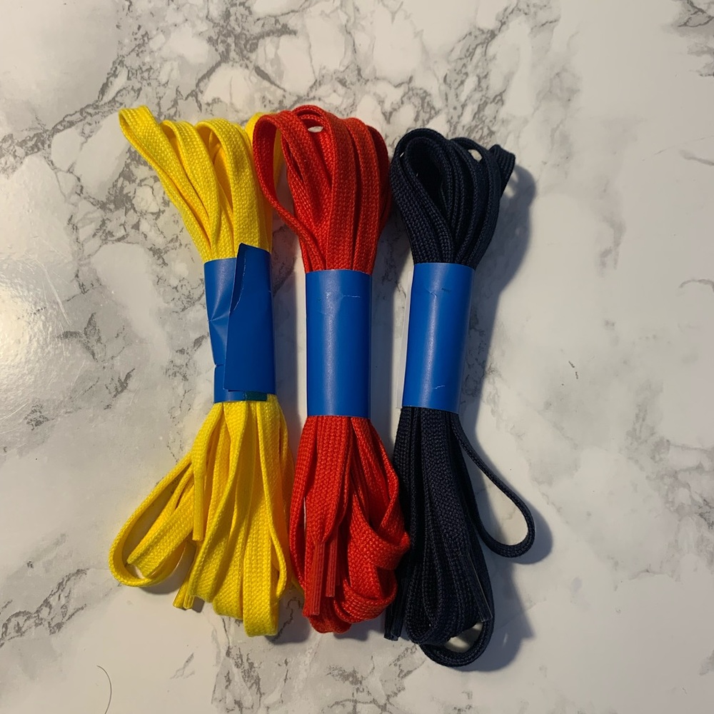 Adidas Laces ‘Red, Yellow, & Navy Blue,’ Preferably for MULTIX shoes
